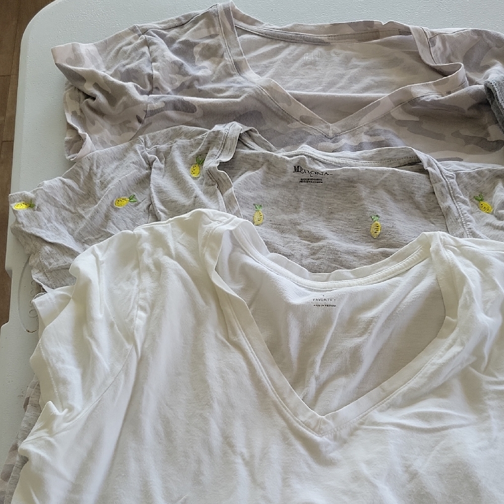 GAP Black, Gray, and White V-Neck T-Shirts
